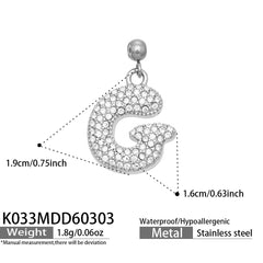 Cubic Zirconia Letter Charms & Separate Necklace Chains