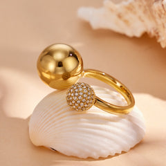 Cubic Zirconia Sphere Open Rings