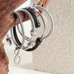 Sculptural Stainless Steel Bangle & Ring Designs