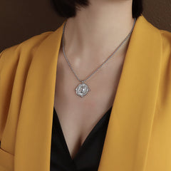 Textured Medallion Pendant Necklace