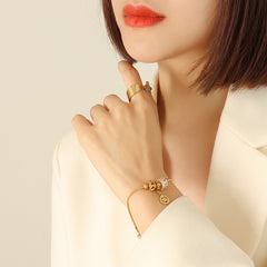 18K Gold-Plated Adjustable Cubic Zirconia Bracelet