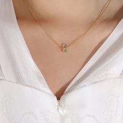 Birth Month Color Geometric Pendant Necklace