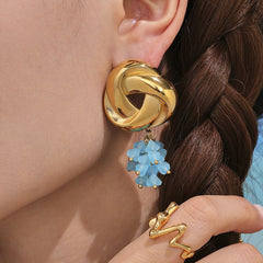 Faceted Glass Cluster Drop Earrings
