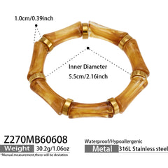 Color Resin Bamboo-Style Bangle