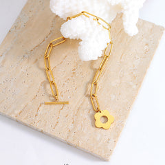 Flower Toggle Chain Necklace or Bracelet