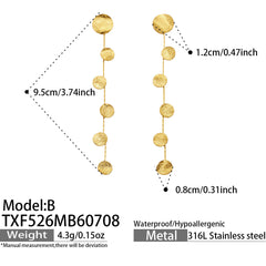 18K Gold-Plated Hammered Drop Jewelry
