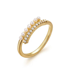 Nicolette Minimalist Pearl Adjustable Ring