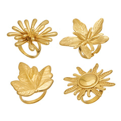 Sculptural Flower, Leaf or Sun Ring