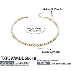 18K Gold-Plated Pearl-Look Necklace and Bracelet