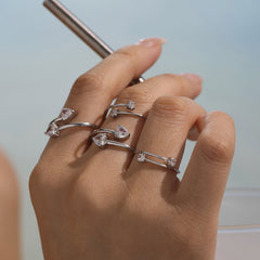 Heart Cubic Zirconia Open Ring Designs