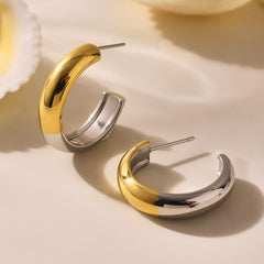 Polished Rounded Hoop Earrings