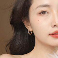 Daphne Vintage-Inspired Enamel Pavé Stud Earrings