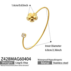 Floral Cubic Zirconia Open Cuff Collection