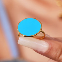 Round Enamel Stainless Steel Open Ring