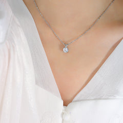 Round Cubic Zirconia Pendant Necklace