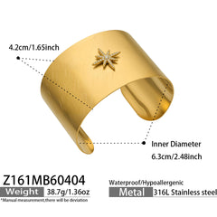 Geometric Stone-Accent Wide Cuff Bracelet