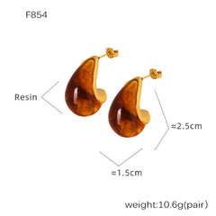 Color Resin Stud and Hoop Earring Designs