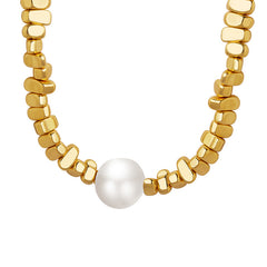 Irregular Pearl-Look Bead Necklace