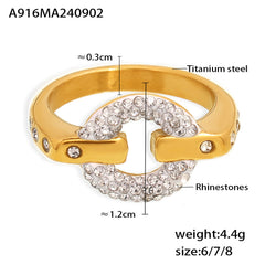 18K Gold-Plated Sparkling Open Link Ring