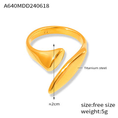 Sculptural Seed-Shaped Open Ring