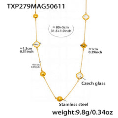 Faceted Czech Glass Long Necklace