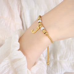 18K Gold-Plated Initial Charm Bracelet