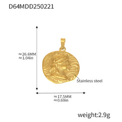 Gold-Tone Symbol & Ocean Stainless Steel Pendants