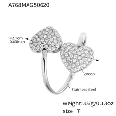 Cubic Zirconia Motif Open Rings