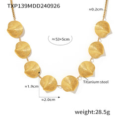 Textured Shell-Disc Statement Necklace