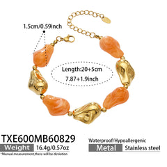 Color Resin Sculptural Link Necklace and Bracelet