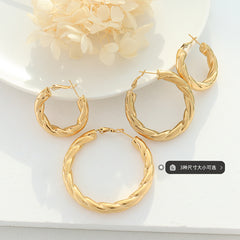 18K Gold-Plated Twisted Hoop Earrings