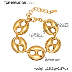 Coffee Bean Link Necklace & Bracelet