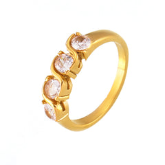 18K Gold-Plated & Silver-Tone Cubic Zirconia Band Ring