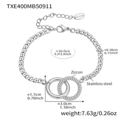 18K Gold-Plated Interlocking Circle Jewelry