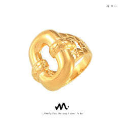 18K Gold-Plated Interlocking Oval Statement Ring