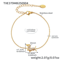 18K Gold-Plated Cubic Zirconia Dog Jewelry