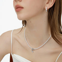 Nicolette Vintage-Inspired Pearl Pavé Teardrop Choker Necklace