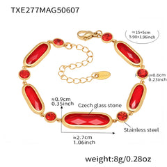 Colored Glass Link Bracelet