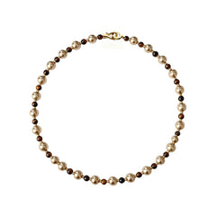 Daphne Tiger-Eye Pearl Beaded Necklace