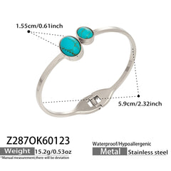 Evil Eye and Natural Stone Open Bangle Collection