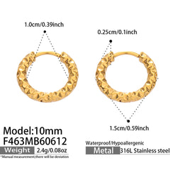 18K Gold-Plated Textured Huggie Hoop Earrings