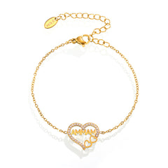 MAMMA Heart Cubic Zirconia Bracelet