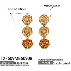 Color Cubic Zirconia Flower Station Jewelry