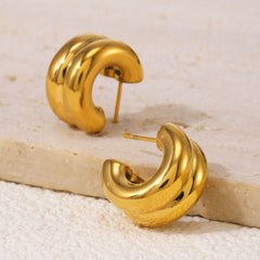 18K Gold-Plated Double Curve Hoop Earrings