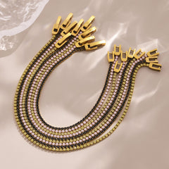18K Gold-Plated Colored Cubic Zirconia Tennis Bracelet