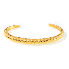 18K Gold-Plated Twisted Open Cuff Bracelet