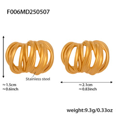 Wrapped Multi-Loop Stainless Steel Hoop Earrings