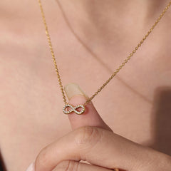 Cubic Zirconia Infinity Pendant Necklace