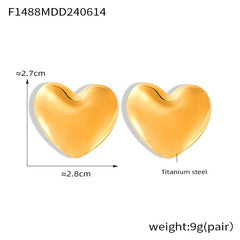 Sculptural Heart Stud Earrings