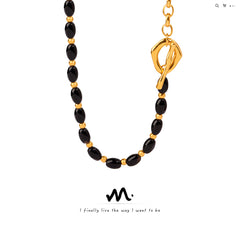 Agate Beaded Toggle Long Necklace